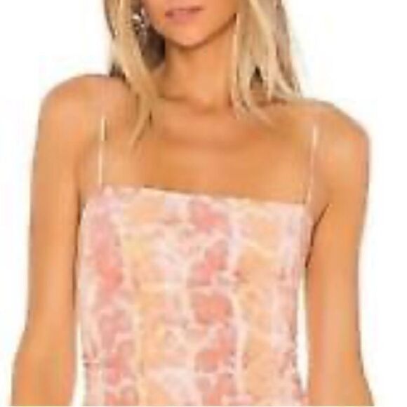 New Revolve LOVERS+FRIENDS Emmett Pink Snakeskin Ruched Ruffle Mini Dress Small - Picture 3 of 12
